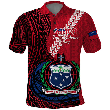 Samoa Polo Shirt Happy Independence Day Samoan Red Pattern LT14