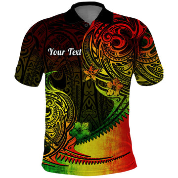 Custom Polynesian Tribal Polo Shirt Unique Reggae LT14
