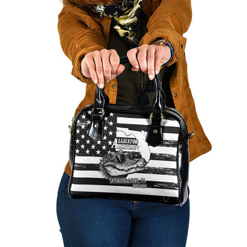 Alligator Alcatraz Shoulder Handbag Cool Gator Everglades USA Grunge Flag LT14