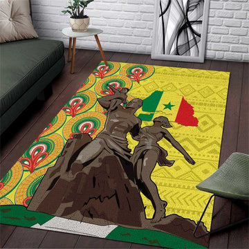 Senegal Monument de la Renaissance Area Rug Africaine Ankara Pattern LT14