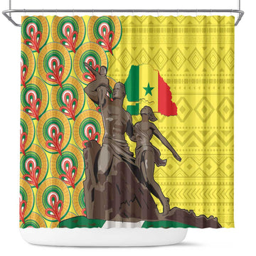 Senegal African Renaissance Monument Shower Curtain Ankara Pattern LT14