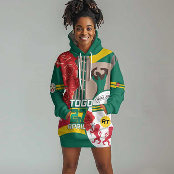 Republique Togolaise Monument de l'Independance Hoodie Dress African Pinkish Rose Coat Of Arms LT14