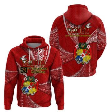 Tonga Hoodie Happy 53rd Independence Anniversary Tongan Pattern LT14