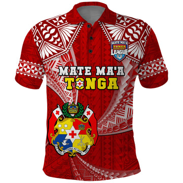 (Custom Text And Number) Tonga Rugby Polo Shirt Mate Maa Tonga Pacific Tongan Ngatu LT14