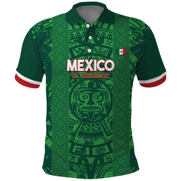 Custom Mexico Football Polo Shirt 2025 El Tri Champions Green Color LT14