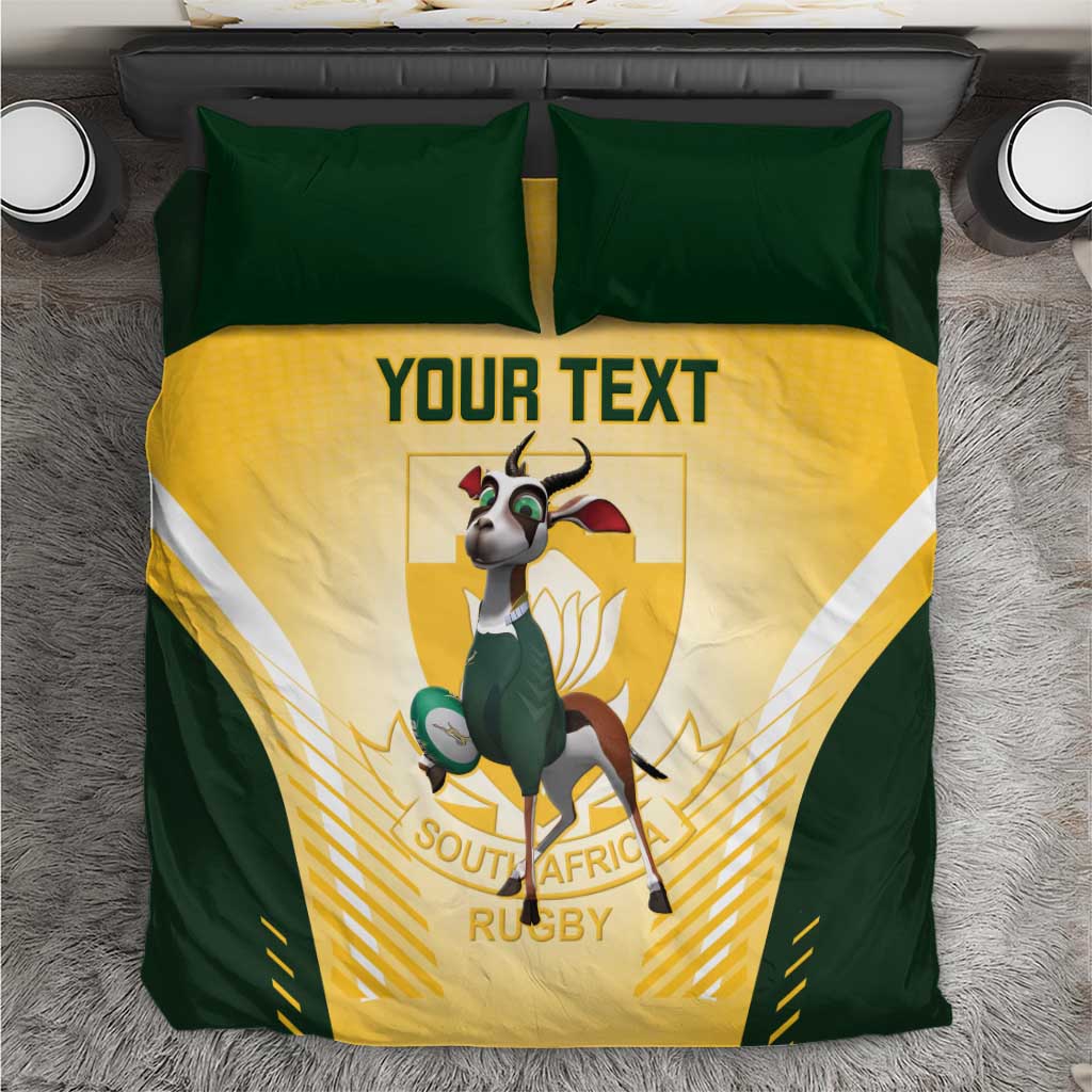 Custom South Africa Rugby Bedding Set Cute Springboks Mascot LT14