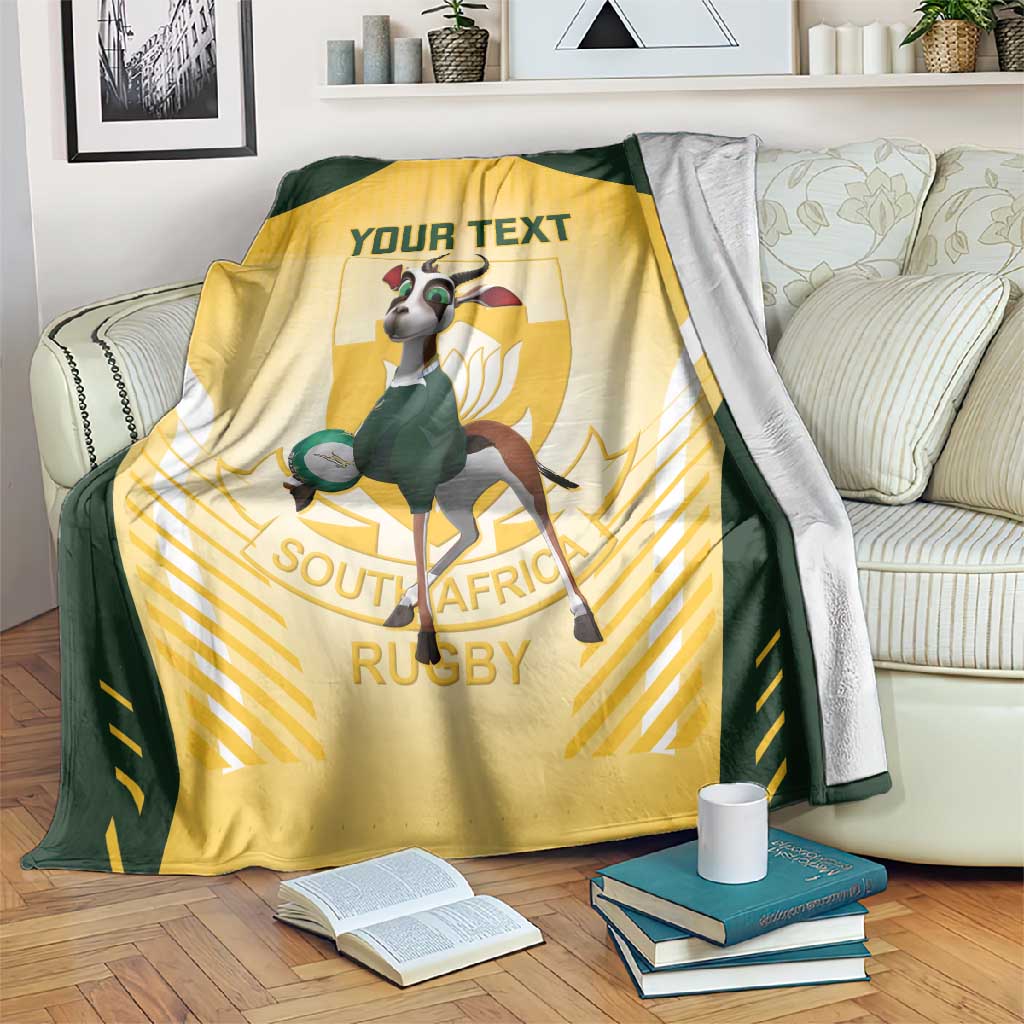 Custom South Africa Rugby Blanket Cute Springboks Mascot LT14