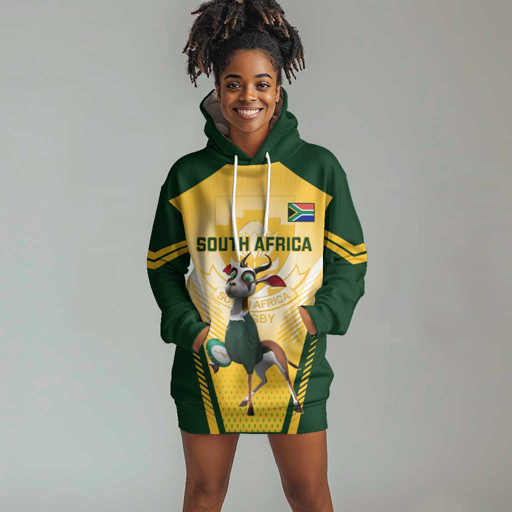 Custom South Africa Rugby Hoodie Dress Cute Springboks Mascot LT14
