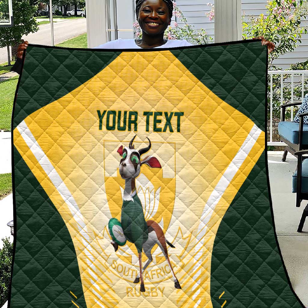 Custom South Africa Rugby Quilt Cute Springboks Mascot LT14