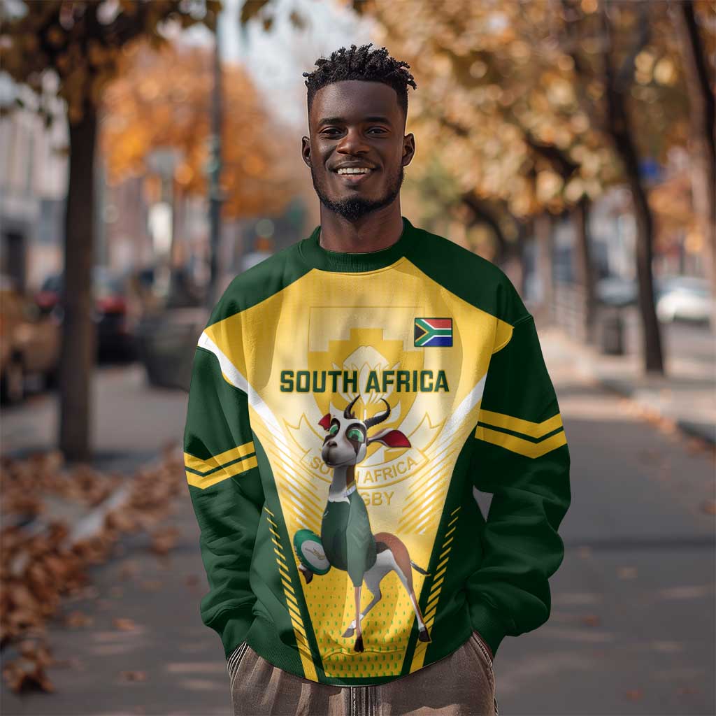 Custom South Africa Rugby Sweatshirt Cute Springboks Mascot LT14