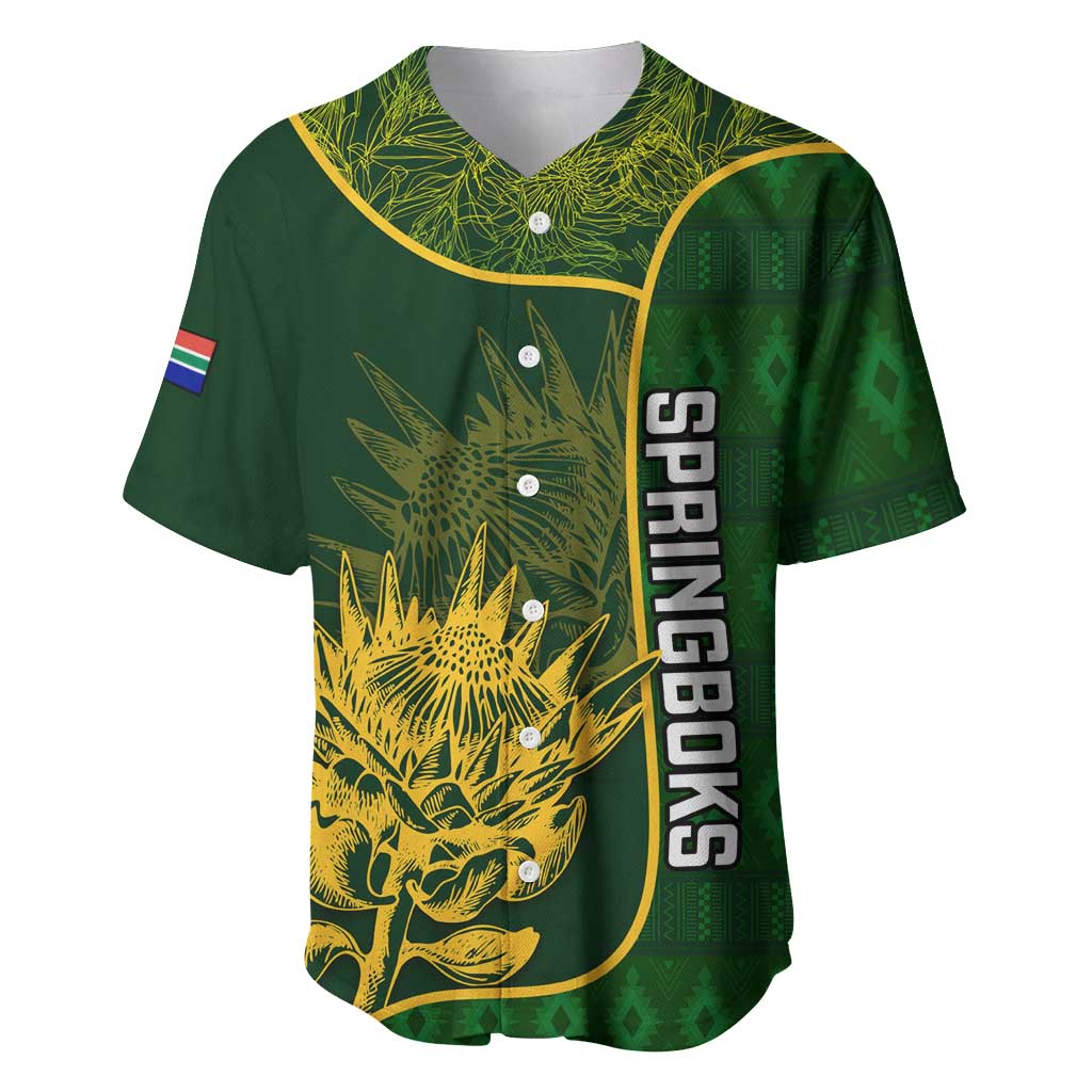 Custom South Africa Rugby Baseball Jersey Go Champions Springboks Flower LT14
