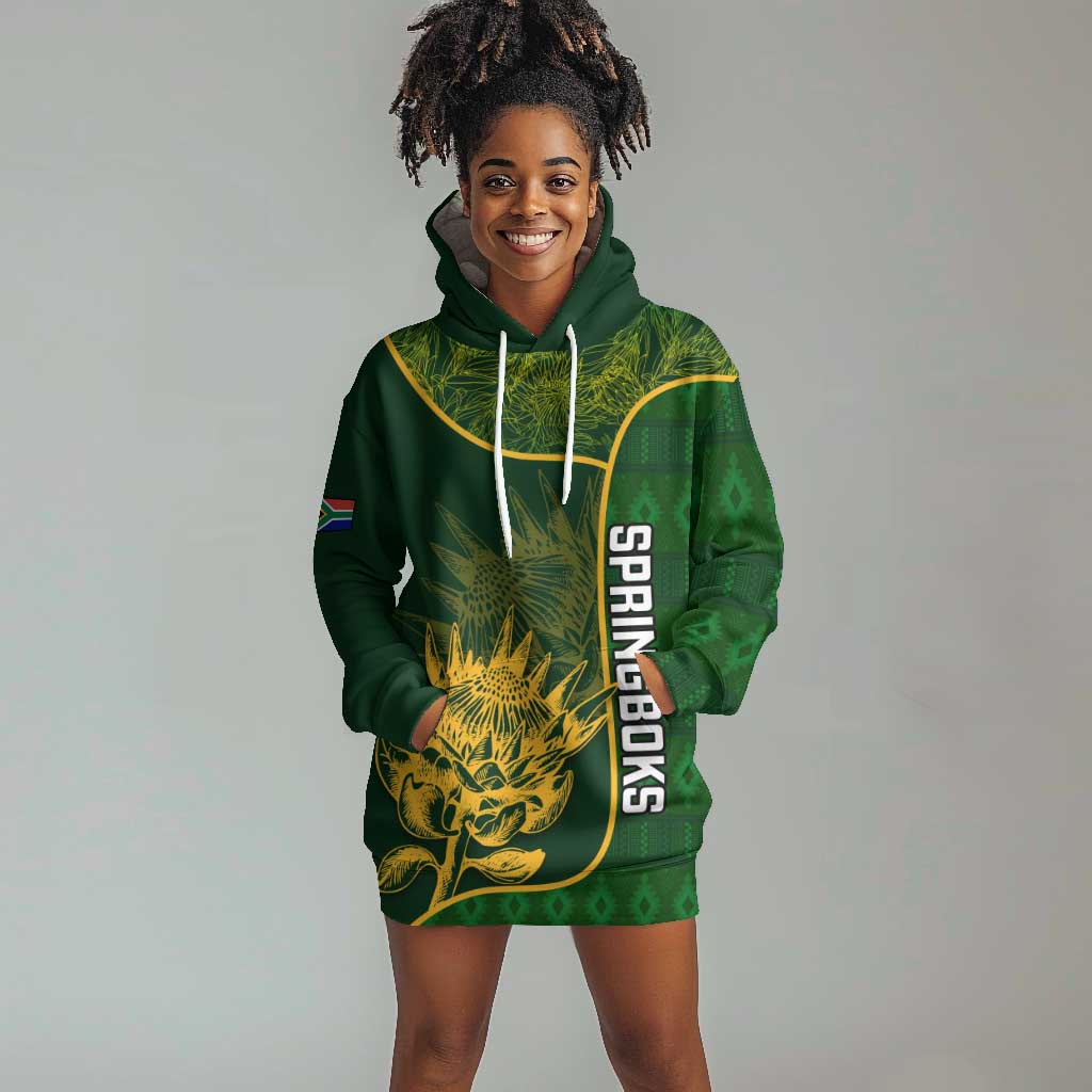Custom South Africa Rugby Hoodie Dress Go Champions Springboks Flower LT14