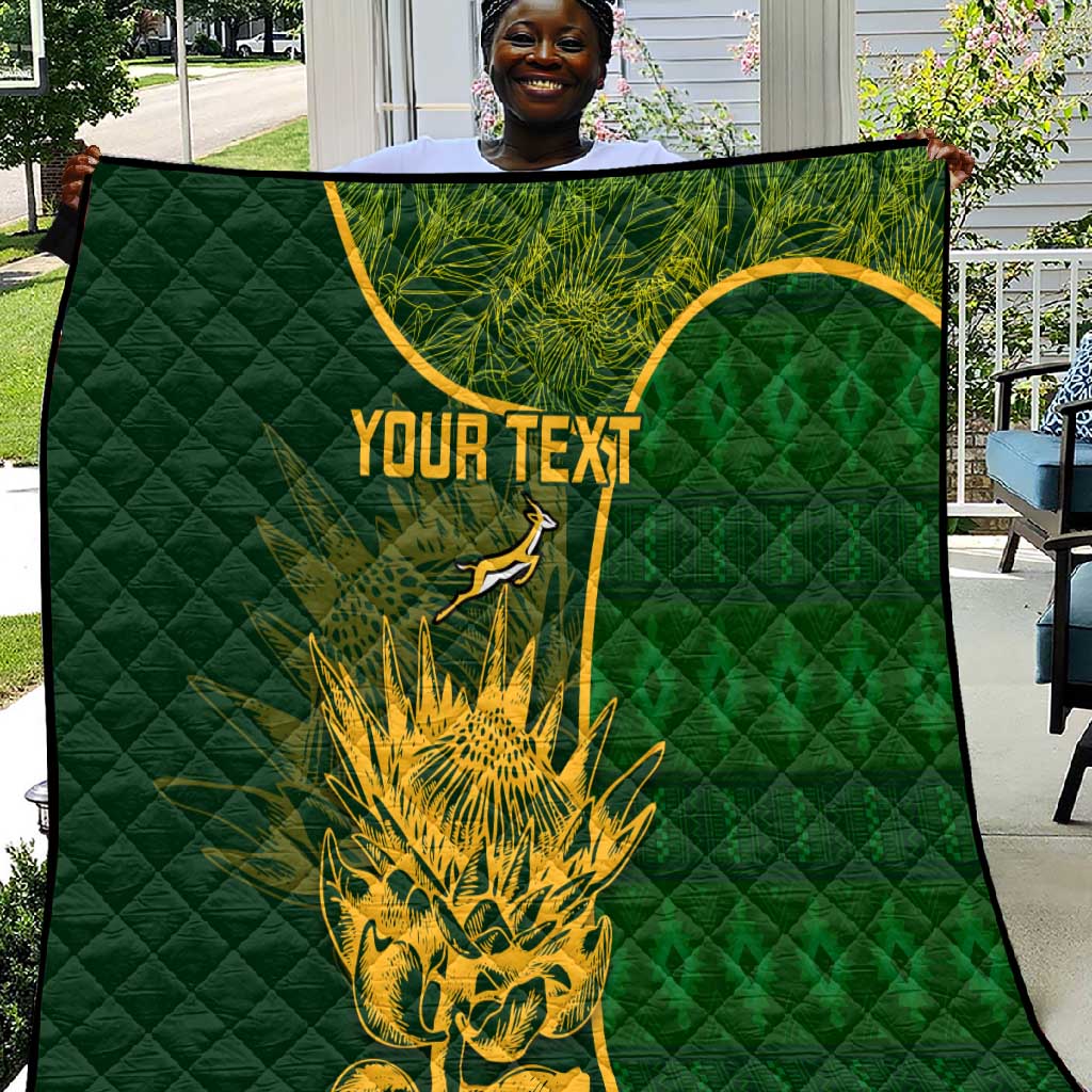 Custom South Africa Rugby Quilt Go Champions Springboks Flower LT14