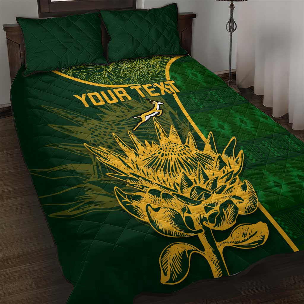 Custom South Africa Rugby Quilt Bed Set Go Champions Springboks Flower LT14