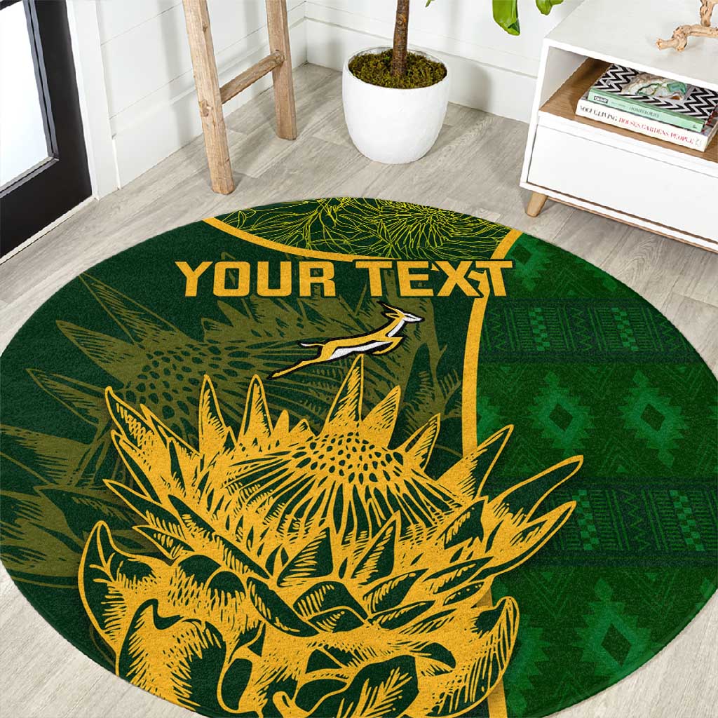 Custom South Africa Rugby Round Carpet Go Champions Springboks Flower LT14