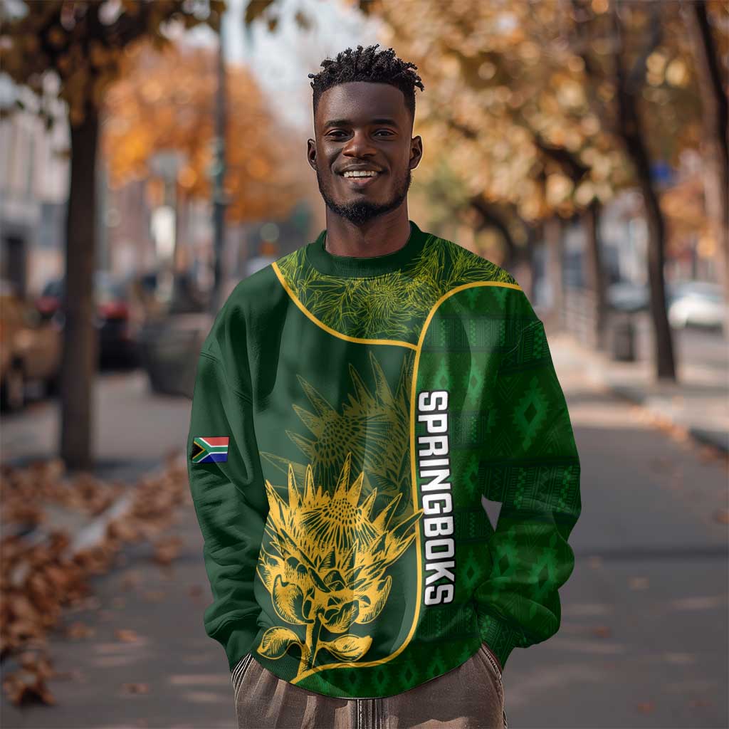 Custom South Africa Rugby Sweatshirt Go Champions Springboks Flower LT14