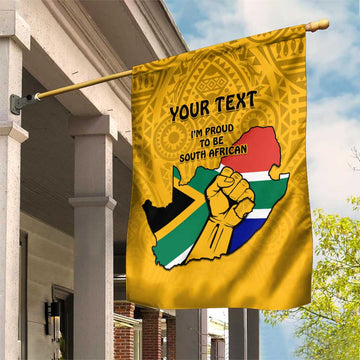 Personalised South Africa Garden Flag African Pattern Happy Freedom Day Yellow Version LT14
