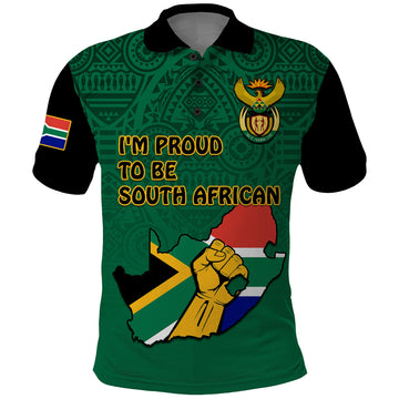 Custom South Africa Polo Shirt African Pattern Happy Freedom Day Green Version LT14