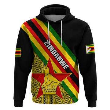 Zimbabwe Hoodie African Pattern With Flag Style LT14
