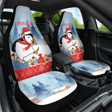 Personalised Puffin Iceland Christmas Car Seat Cover Merry Xmas Winter Vibes LT14