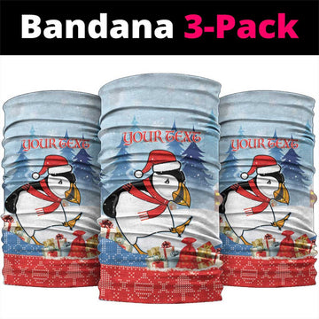Personalised Puffin Iceland Christmas Neck Gaiter Merry Xmas Winter Vibes LT14