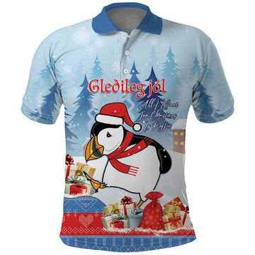 Personalised Puffin Iceland Christmas Polo Shirt Merry Xmas Winter Vibes LT14