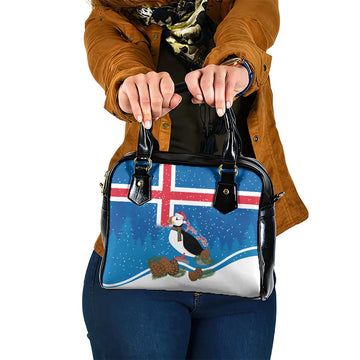 Personalised Iceland Christmas Shoulder Handbag Puffin Santa Winter Flag Style LT14