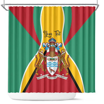 Personalized Guyana Coat Of Arms Shower Curtain Flag Color LT14