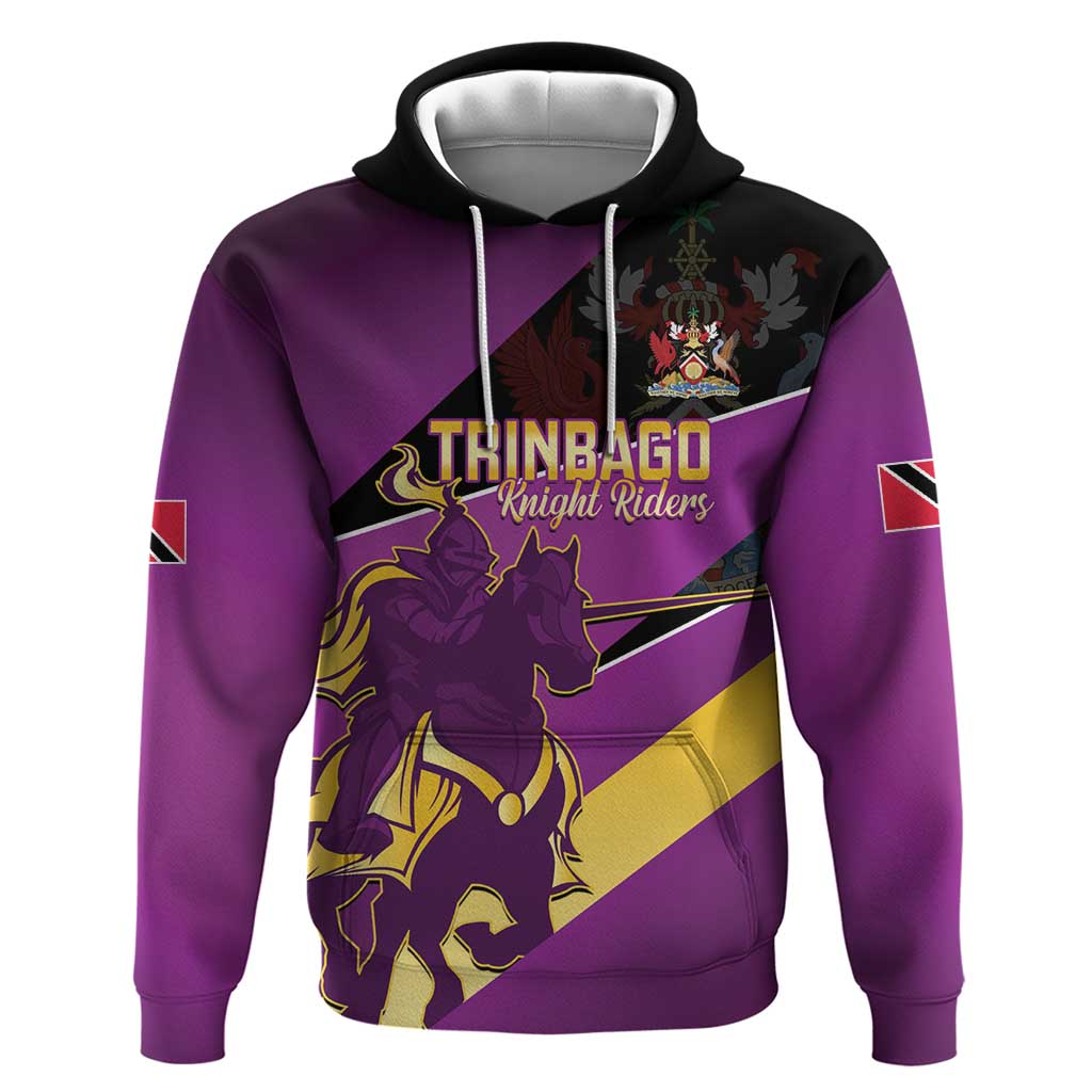 Custom Trinidad and Tobago Cricket Hoodie Come On Knight Riders Purple Version LT14
