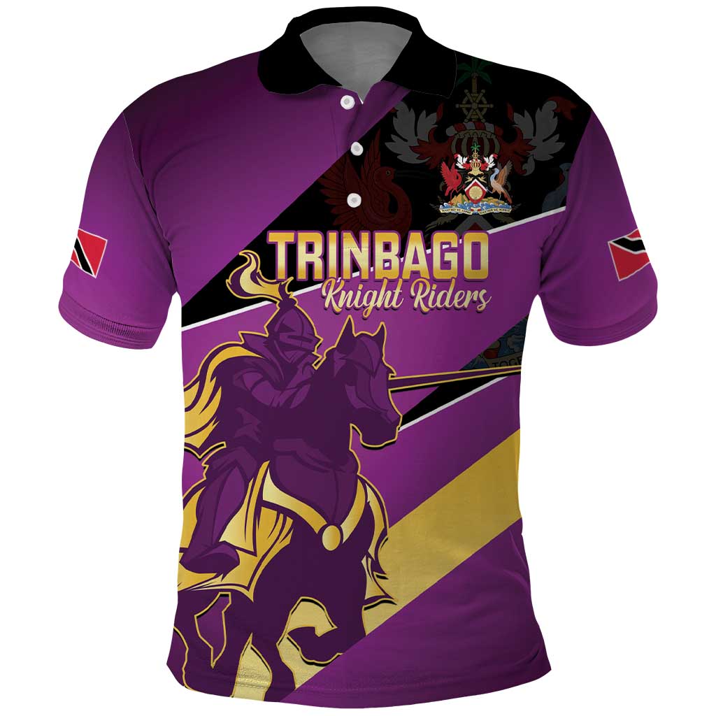 Custom Trinidad and Tobago Cricket Polo Shirt Come On Knight Riders Purple Version LT14