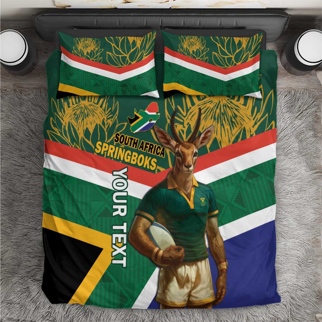 Custom South Africa Rugby Bedding Set 2024 Go Springboks Mascot African Pattern LT14