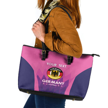 Custom Germany Football Leather Tote Bag 2024 Nationalelf - Pink Version LT14