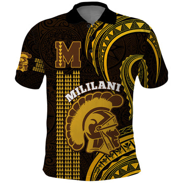 Personalised Hawaii Mililani High School Polo Shirt Polynesian Kakau Pattern LT14