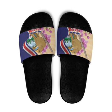 Costa Rica Independence Day Slide Sandals 506 Proud Yiguirro With Orchid LT14