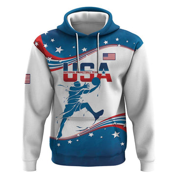 Custom USA Basketball Hoodie 2024 Go Dream Team Curve Style LT14
