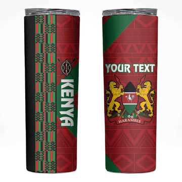 Afro Kenya Rugby Custom Skinny Tumbler Go Lionesses - African Pattern LT14