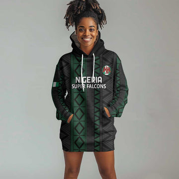 Custom Nigeria Football Hoodie Dress Go Super Falcons African Pattern LT14