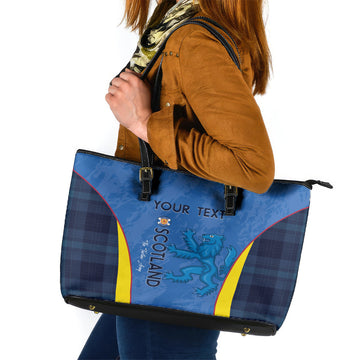 Custom Scotland Football Leather Tote Bag 2024 Go Champions Scottish LT14
