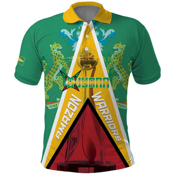 Custom Guyana Cricket Amazon Warriors Polo Shirt Flag Style LT14