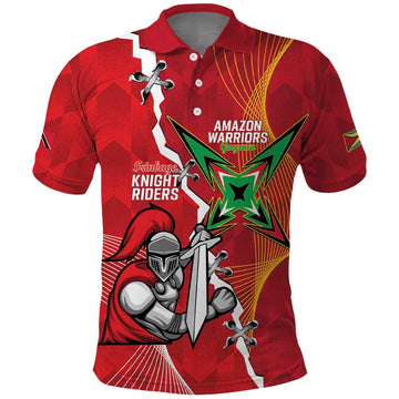 Guyana and Trinbago Cricket Custom Polo Shirt Amazon Warriors Knight Riders Together LT14