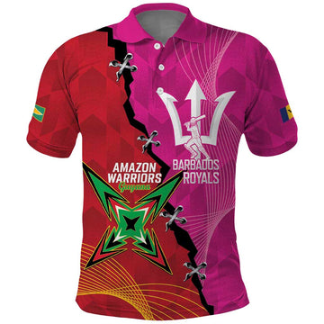 Barbados and Guyana Cricket Personalized Polo Shirt Royals Amazon Warriors Together LT14