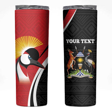 Afro Uganda Rugby Custom Skinny Tumbler Go Cranes - African Pattern LT14