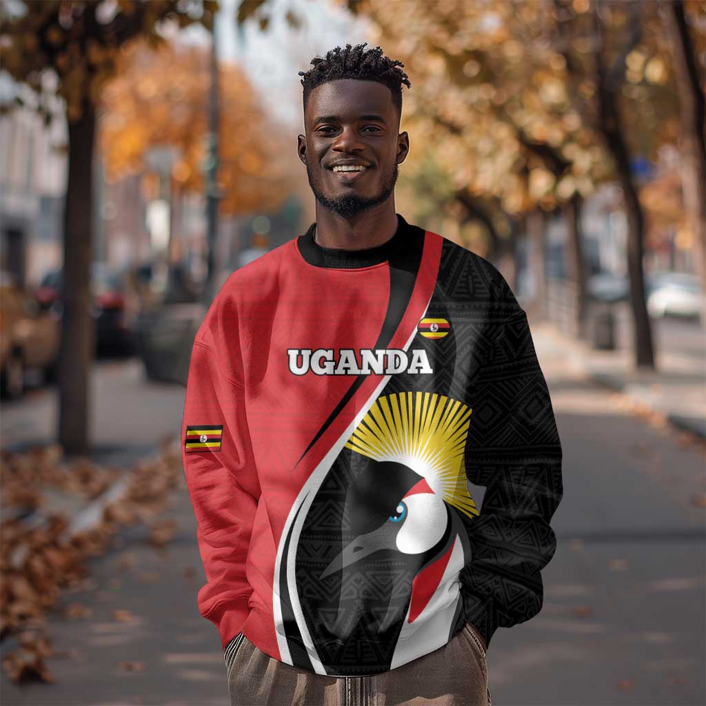 Afro Uganda Rugby Custom Sweatshirt Go Cranes - African Pattern LT14