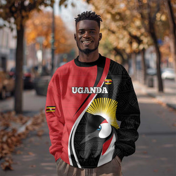 Afro Uganda Rugby Custom Sweatshirt Go Cranes - African Pattern LT14