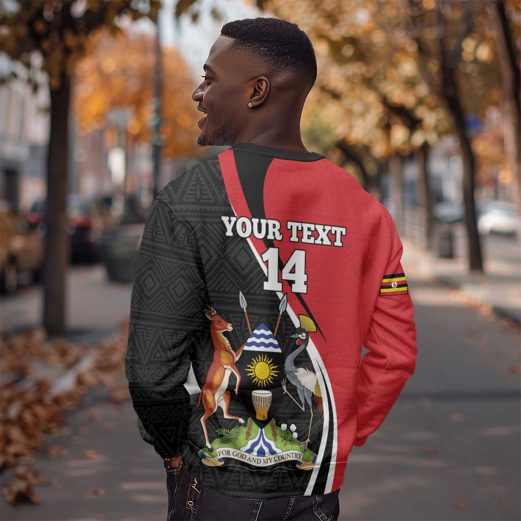Afro Uganda Rugby Custom Sweatshirt Go Cranes - African Pattern LT14
