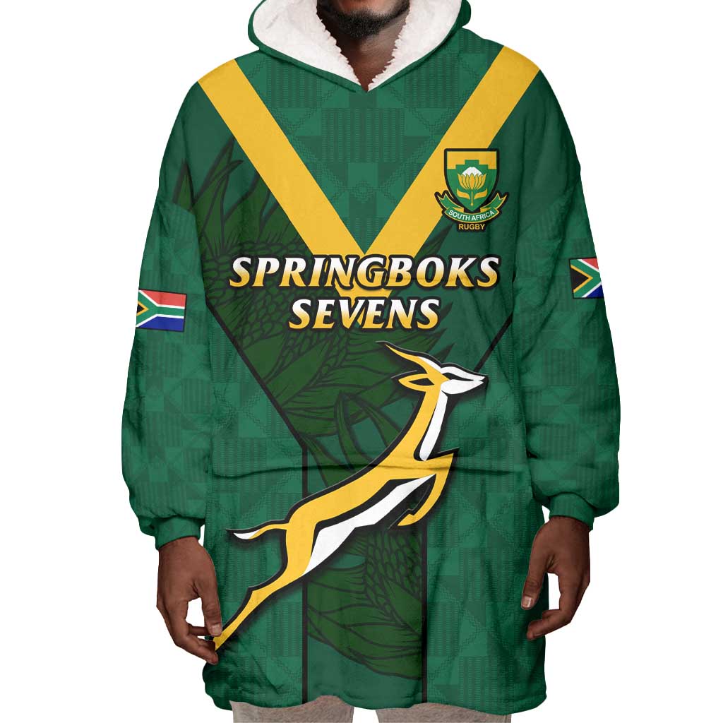 Custom South Africa Rugby Go Blitzboks Sevens Wearable Blanket Hoodie LT14