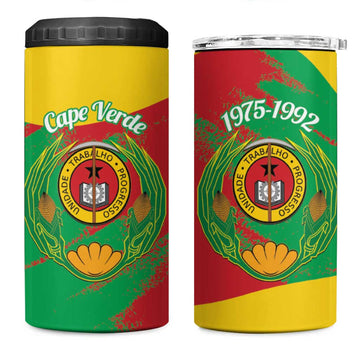Cape Verde 1975-1992 4 in 1 Can Cooler Tumbler Coat Of Arms Grunge Style LT14