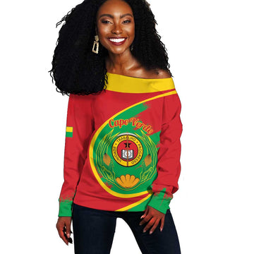 Cape Verde 1975-1992 Off Shoulder Sweater Coat Of Arms Grunge Style LT14