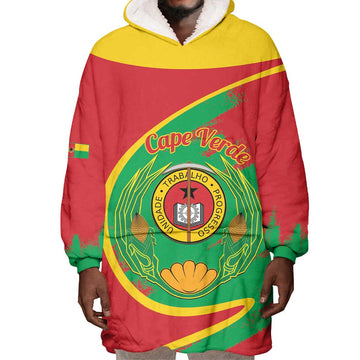 Cape Verde 1975-1992 Wearable Blanket Hoodie Coat Of Arms Grunge Style LT14