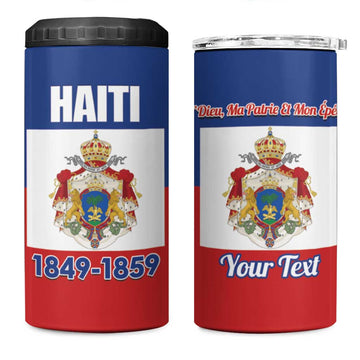 Personalised Second Empire of Haiti 1849-1859 4 in 1 Can Cooler Tumbler Anpi an Ayiti Flag Style LT14